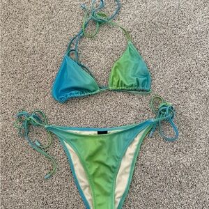 Barely worn limited edition Triangl Blue and Green Bikini